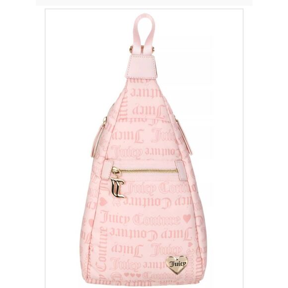 Juicy Couture Logo Material Girl Sling Bag- Powder Blush - Picture 2 of 11